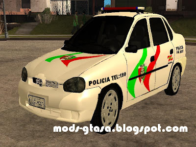 Chevrolet Corsa Sedan Policia (Skin PM-SC) para GTA San Andreas